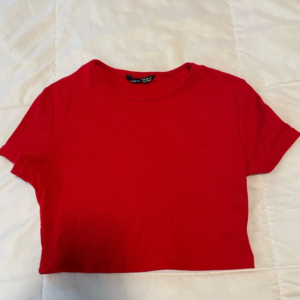 Red crop top